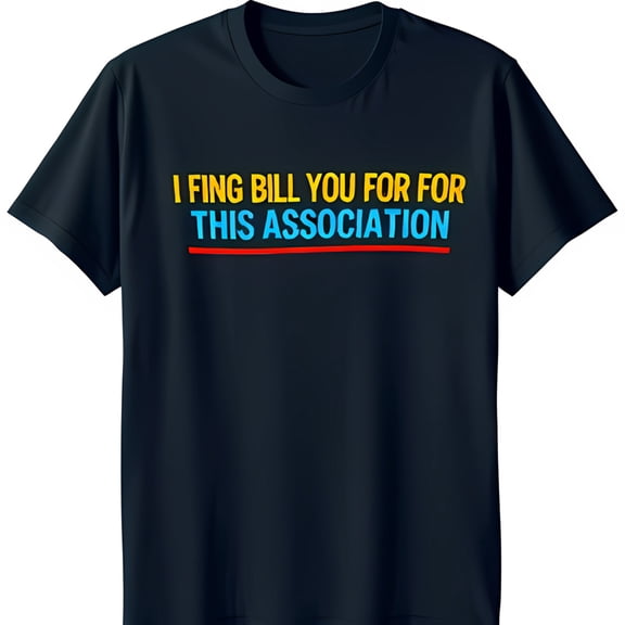 Bold Graphic Black T-Shirt with Playful 'I Fing Bill You' Slogan Design