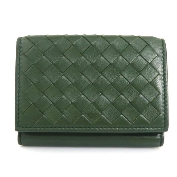 Pre-Owned Bottega Veneta Intrecciato Leather Tri-fold Wallet in Green for Men and... (Good)