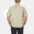 thumbnail image 5 of Zshosam Mens Casual Long Sleeve Henleys T-Shirt Single Button Placket Plain v Neck Shirts(Khaki,XL), 5 of 9