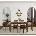 thumbnail image 4 of Chloe Lighting Farmhouse 4-Light Metal Two-Toned Pendant in Black, 4 of 8