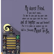 Decal ~ Dear Friend, We're Simply Meant to Be #2: Nightmare before Christmas Theme ~ Wall or Window Decal (Black) 22" x 22"