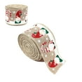 thumbnail image 2 of Santa Claus Pattern Christmas Ribbon, Fabric Decorative Bowknot for Tree Wrapping Gift Home Decoration, Washable Fast Color Holiday Trim, 2 of 3