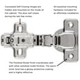 thumbnail image 2 of Hickory Hardware P5111-10Pack Partial Overlay Concealed Euro Cabinet Door Hinge - Nickel, 2 of 4
