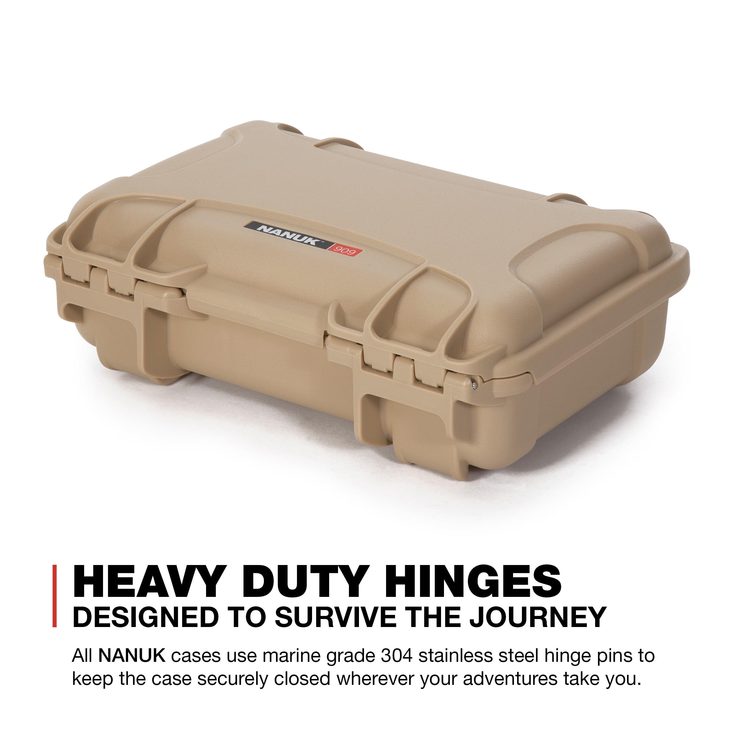 Nanuk 909 Waterproof Professional Classic Pistol/Gun Case, Military Approved with Custom Insert - Tan