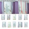 thumbnail image 2 of Cortina de puerta de tul para dormitorio de 140x140 cm, panel dividido de rayas rojas transparentes perfecl  Cortina de gasa de tul, 2 of 6