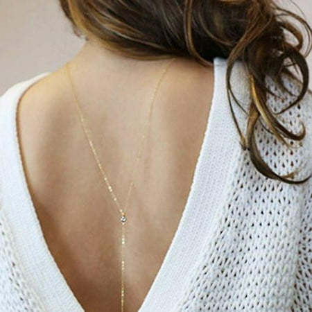 Sexy Body Chain - Sexy Sparkles Fashion Rhinestone the Sexy Back Wedding Necklace Body Chain Bikini Chain