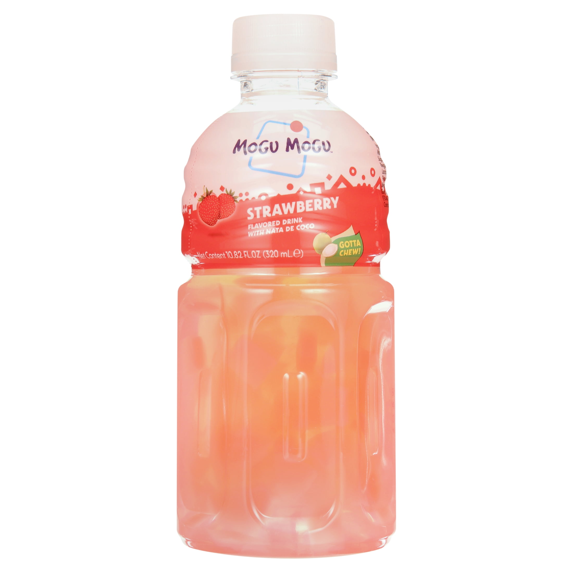 Mogumogu Mogu Mogu Aloe Vera Drink with Strawberry Flavor, 10.82 oz