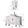 thumbnail image 2 of 48" Bathroom Vanity Cabinet Solid Wood Marble Pattern Top,Sink,Mirror,Faucet & Drain,White, 2 of 6