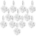 thumbnail image 6 of Newsoul Shower Curtain Hooks,12PCS Anti-Rust Decorative Resin Shower Curtain Hooks Rings Rose Shape for Bathroom (White), 6 of 6