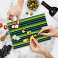 thumbnail image 5 of Retro Cutting Board, Striped Geometric Pattern Funky Colorful Lines Horizontal Illustration Print, Decorative Tempered Glass Cutting and Serving Board, Small Size, Multicolor, by Ambesonne, 5 of 5