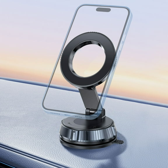 TSV Magnetic Phone Holder, 360° Rotatable Vacuum Suction Mount for Car, Gym, or Mirror, Universal Adjustable Phone Mount Compatible with iPhone & Android