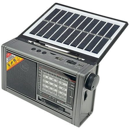 Solar-Powered AM/FM/SW Radio With Bluetooth Speaker Solar Panel MP3 Player Flashlight