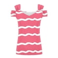 thumbnail image 5 of Camisas de Manga Corta para las Mujeres, Cuello en V Plegable de Impresión Del Hombro Top Casual Hecho de Poliéster Cómodo para el Verano, Tops de Bikini para las Mujeres, 5 of 5