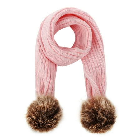 

TAIAOJING Baby Beanie Hat Double Ball Winter Cap Scarf Set Knit Babies Hat Wool Warm Cap Kids Baby Care