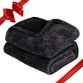 thumbnail image 4 of Superior Alaska Diamond Fleece Blanket 90" x 90", Lightweight Soft Bed Blankets, Full Size, Black, 4 of 8