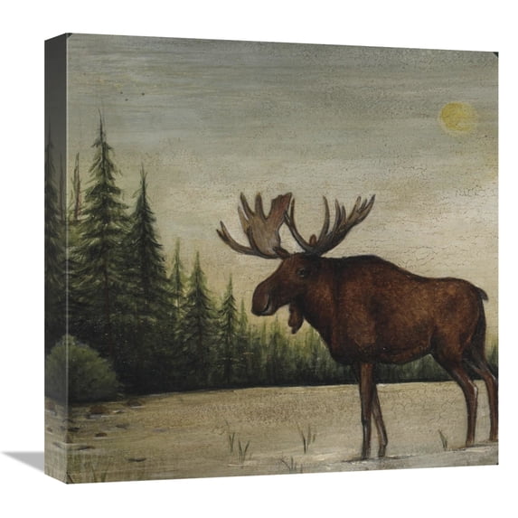 Global Gallery's 'North Woods Moose II' by David Carter Brown Stretched Canvas Wall Art