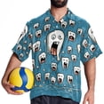 thumbnail image 4 of Tiny teeth Men's Short Sleeve Beach Shirts Button Down Poplin Casual Printed Summer Unisex, 4 of 6