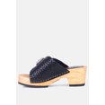 thumbnail image 4 of YORUBA Braided Black Leather Buckled Slide Clogs, 4 of 8