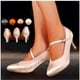 thumbnail image 2 of Zapatos de baile estándar para mujer, zapatos de baile de salón de tacón alto y bajo de satén color tostado, suela exterior blanda, zapatos de baile modernos, 2 of 5