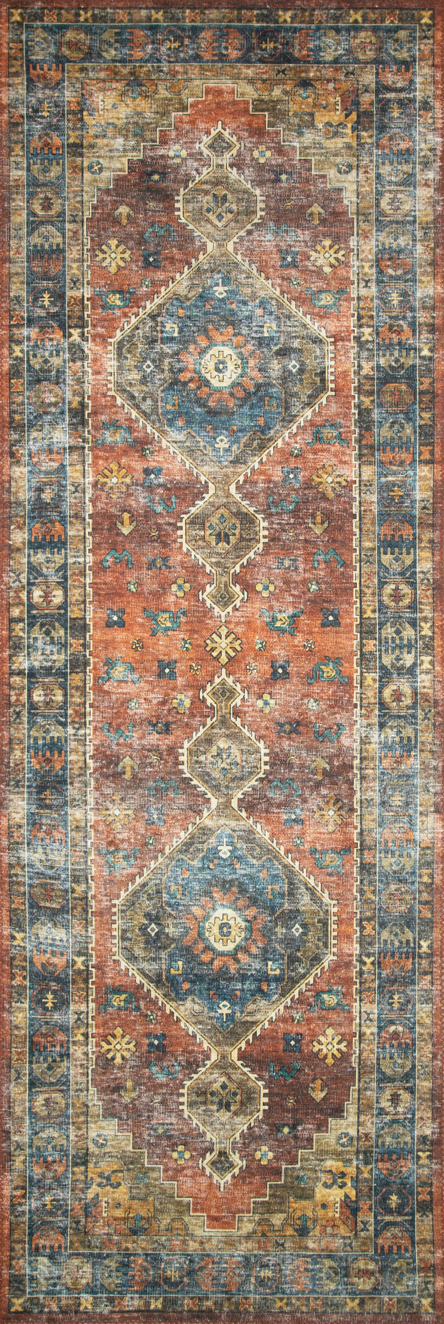 Loloi Skye Rust / Blue 6'-0" x 9'-0" Area Rug