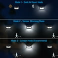 thumbnail image 4 of 2 Pack 178 LEDs Solar Lights with Motion Sensor, IP65 Waterproof, 6500K Pure White, 3 Lighting Modes & 3 Brightness Levels Adjustable, Black, 4 of 8