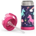thumbnail image 3 of Thermos Kids Vacuum Insulated Funtainer Water Bottle with Flip Up Straw, 355ml, Unicorn, 3 of 7