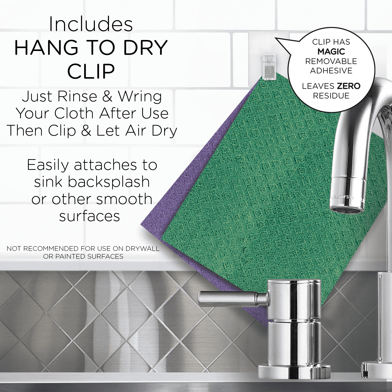 Wowables Swedish Dish Cloths, Reusable & Biodegradable Paper Towels - Mint Green 12 CT