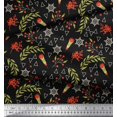 thumbnail image 3 of Soimoi Silk Fabric Leaves,Berries & Triangle Geometric Print Fabric by the Yard 42 Inch Wide, 3 of 3