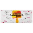thumbnail image 1 of Ice Cream Kitchen Mat, Hello Summer Words with Lime Heart Sun Cake Color Splashes Image, Plush Decorative Kitchen Mat with Non Slip Backing, 47" X 19", Multicolor, by Ambesonne, 1 of 1