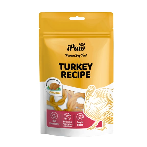 iPaw Turkey Dog Treats, All Natural Human Grade Dog Treat, Suitable for Training chew, US Sourced Raw Material, Hypoallergenic, Rawhide Alternative, Ring (Original)