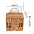 thumbnail image 3 of Unique House Shaped Rattans Bag Handwoven Suitcase with Handle Plastic Wicker Case for Christmas Gifts Wrapping, 3 of 8