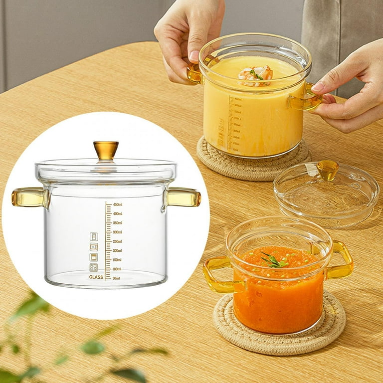 Glass Soup Porridge Pot Borosilicate Glass Cookware Dual Handles for Cooking  Large 