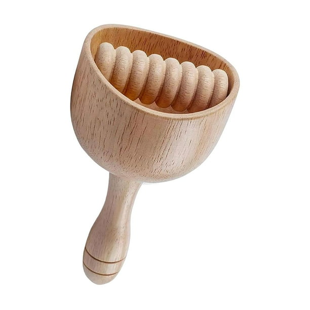 Taza de masaje de madera para esculpir el cuerpo, ligera, duradera y relajante, portátil. Con rodillos18cmX9CM
