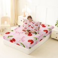thumbnail image 4 of Manfei Red Cute Cherry Twin Fitted Sheet,Kawaii Ribbon Bowtie Bedding,2-Piece,1 Fitted Sheet and 1 Pillowcase, 4 of 6