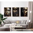 thumbnail image 3 of Abstract Black Woman Face poster Wall Art Black Gold African American Black Girl Painting Picture Wall Decor Fashion Black Female Poster Print Artwork for Living Room Bedroom Dining Room Decor, 3 of 6