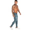 thumbnail image 4 of Men Jeans Skinny Stretch Repaired Jeans Light Blue Hip Ho, 4 of 5