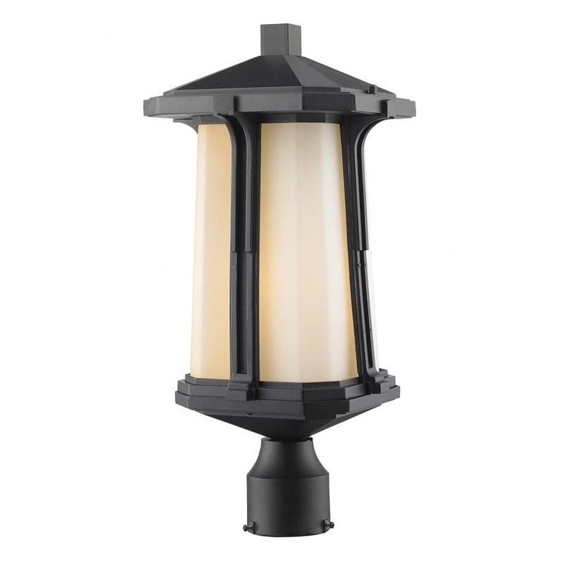 Z Lite Harbor Lane 1 Light Outdoor Post Mount In Black