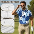 thumbnail image 5 of Binienty Blue Hibiscus Golf Clothing Set for Couple Fashion Short Sleeve Summer Golf Outfit Set Men's Shirt Women's Skirt with Zip Up Collar Casual Golf Wear for Workout Sports, 5 of 7