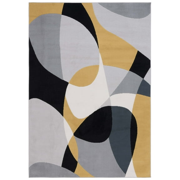 SAFAVIEH Odyssey Earl Modern Area Rug, Grey/Gold Black, 5'3" x 7'6"