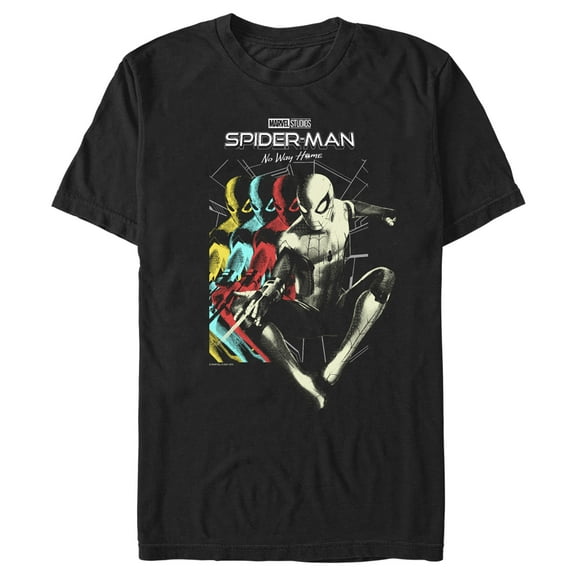 Men's Marvel Spider-Man: No Way Home Colorful Stack Graphic Tee Black 2X Large