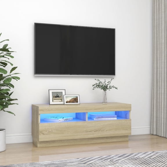 vidaXL TV Stand with LED Lights Entertainment Center Media Unit Sideboard
