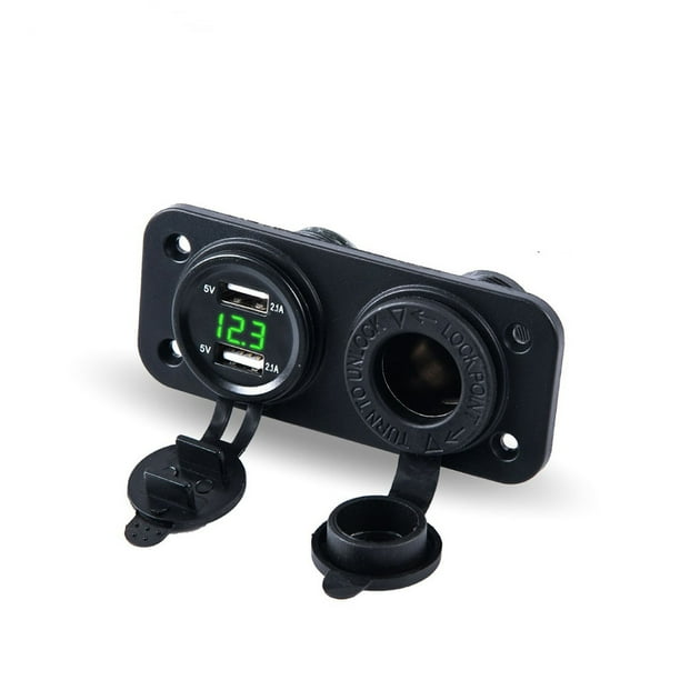 Panel de interruptores Empotrado Varios puertos USB Botón Botones rápidos Paneles reguladores Coche para coches Interruptores de envío de Accesorios para vehículos recreativos Luz verde TWU-YD Kenally VI019969-06
