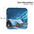 thumbnail image 3 of Pofeuu Mountain Cottage In Snow Print Leather Coasters Set of 6, Round Cups Mugs Mat Pad for Home Kitchen Heat Resistant Drink Coasters,Square, 3 of 7