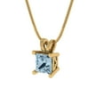 thumbnail image 2 of Clara Pucci 18K Yellow Solid Hypoallergenic Gold 0.5Ct Natural Swiss Blue Topaz Princess Cut Solitaire Designer Necklace Pendant For December, 2 of 6