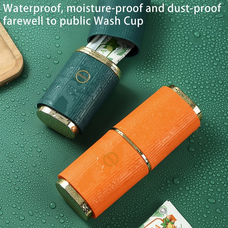 2-Pack Travel Toothbrush Cases With Lid/Cup - Portable, Dustproof Holder For Camping & Trips