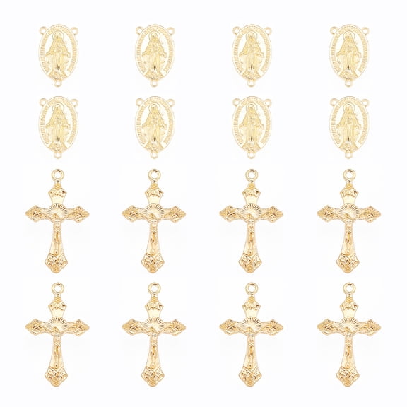 Tibetan style Alloy Pendants with Chandelier Component Links Rosary Center Pieces Golden 74x72x17mm 40pcs/box