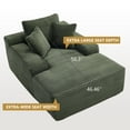 thumbnail image 3 of Sofa Bed 67" Chaise Lounge Chair 9.9'' Wide Armrest Indoor Corduroy Oversized Sleeper Sofa for Living Room Deep Seat Lounge and Three Soft Pillows Convertible Boneless Sofa Bed, Green, No Assembly Re, 3 of 11