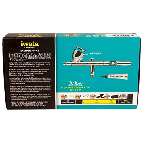 iwata-medea eclipse hp cs dual action airbrush gun / gravity feed