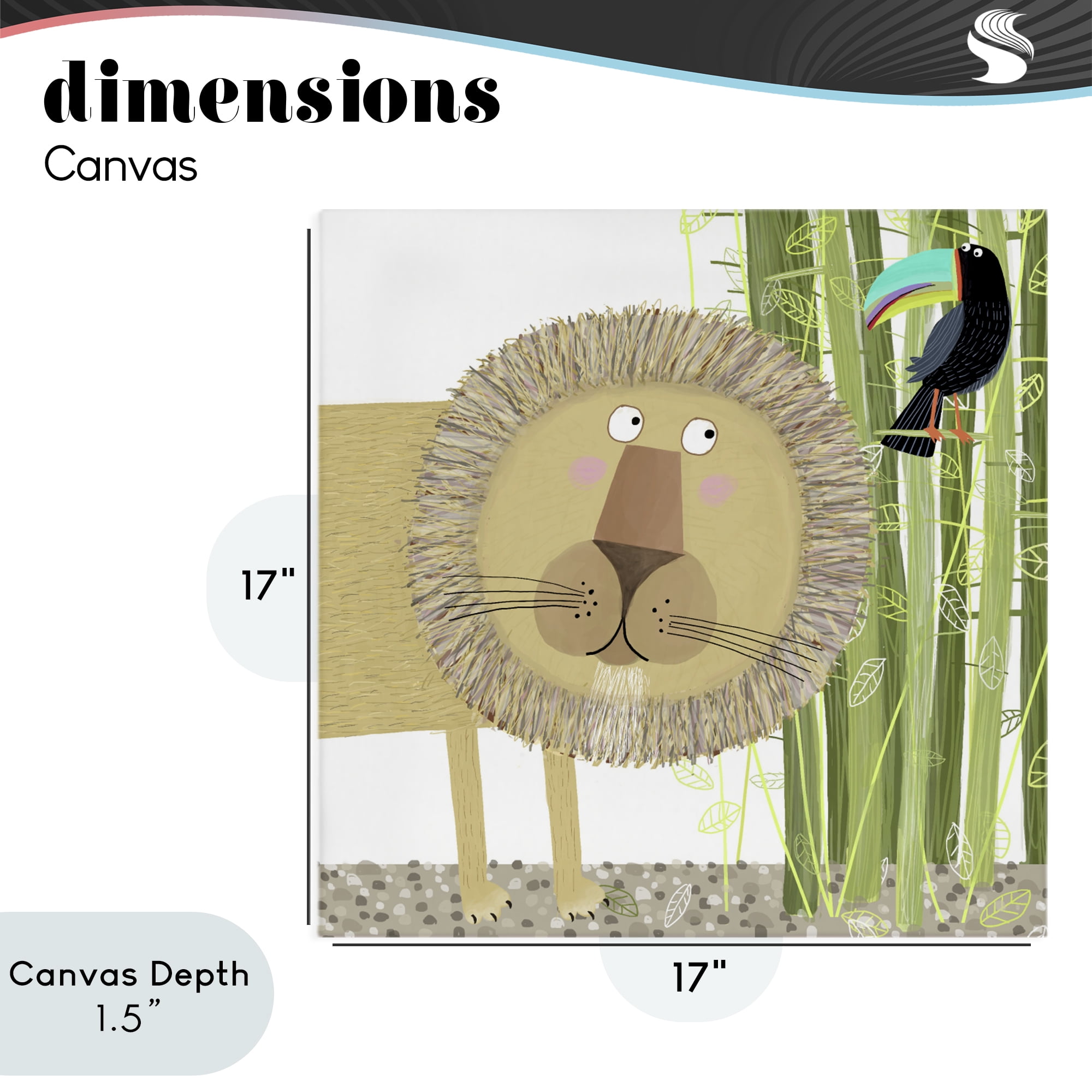 Stupell Industries Lion with Bamboo Trees & Toucan Canvas Wall Art, design by Carla Daly