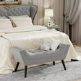 thumbnail image 5 of Andeworld Tufted Bed Bench Fabric Ottoman Footstools for Bed Room -Gray, 5 of 10